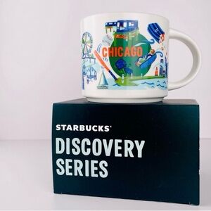 Starbucks Discovery Series Chicago Ceramic Coffee Mug, 14oz, White and Blue